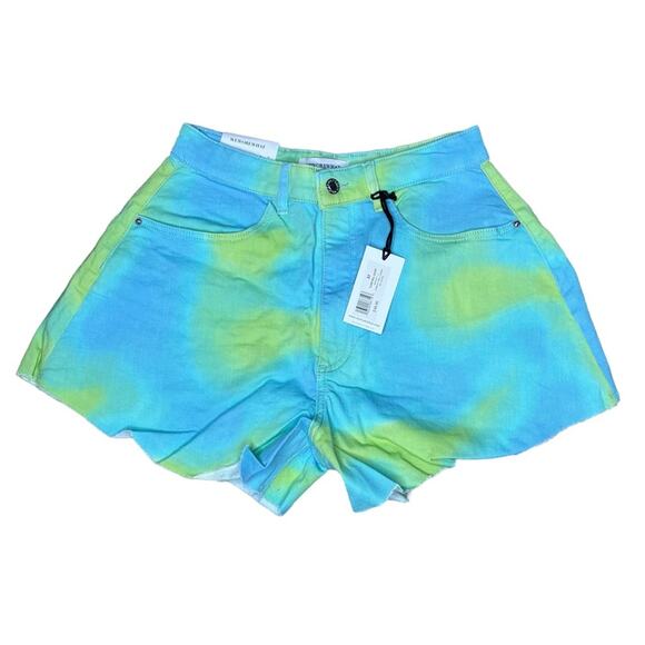 WeWoreWhat Flare Bell Short Stretch Twill Denim Tie Dye Women’s - Picture 2 of 7